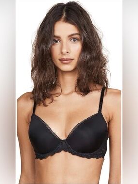 Calvin Klein Black Lace-Trim Seductive Comfort Lift Demi Bra, R14B